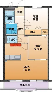 ハートフルタウン 弐番館【2階】の間取り