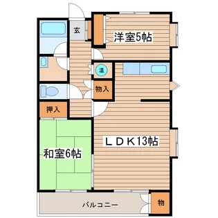 リッツコート北仙台【1階】の間取り