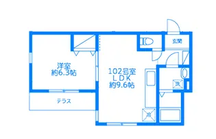 サンス馬場【1階】の間取り