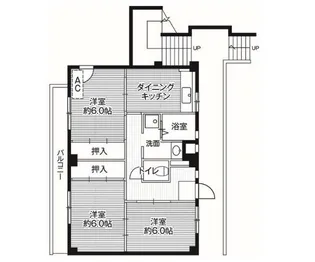 ビレッジハウス亀井野1号棟【4階】の間取り