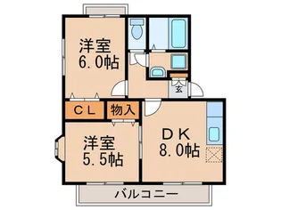 サンティールコスモスA【2階】の間取り