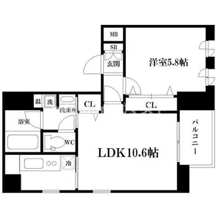 アライアンス船場【10階】の間取り