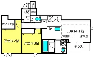 ピア 氷川参道【1階】の間取り