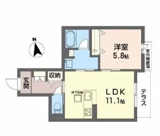 シャーメゾン グレイスドムス【1階】の間取り