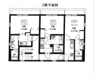 B・RESIDENCE青井【2階】の間取り