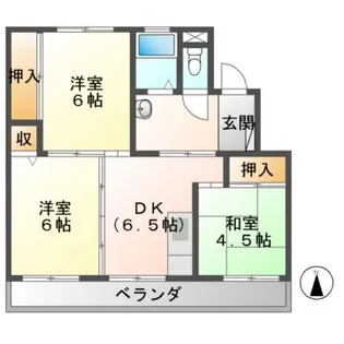 ビレッジハウス芳賀2号棟【3階】の間取り
