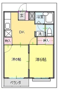エルディム大石【1階】の間取り
