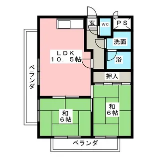 中之島ハイツ【5階】の間取り