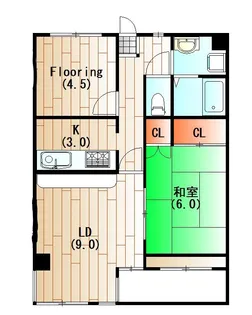 パレス嵯峨野【3階】の間取り