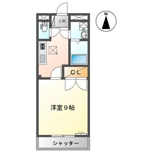 向学ハイツ歓【1階】の間取り