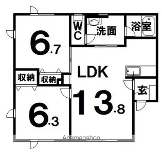 メゾンK.RIII【1階】の間取り