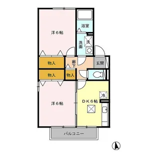 D-ROOM ルーミナス A102【1階】の間取り