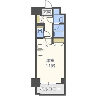 エスリード長堀タワー【10階】の間取り