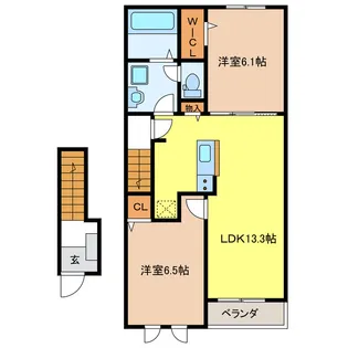 岐阜県岐阜市日置江3【アパート】の間取り