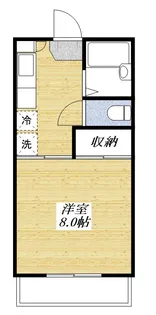 ドミールヤマミヤB【1階】の間取り