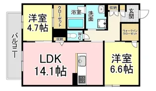 福岡県北九州市八幡西区西鳴水2【マンション】の間取り