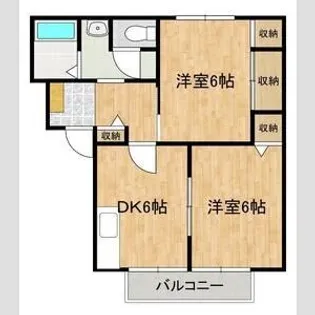 ア・レ・シュロス A【2階】の間取り