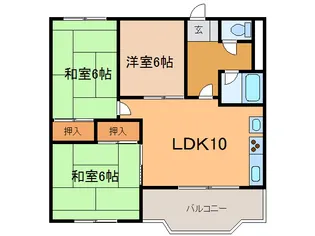 サンブライトハイツ NO.I【1階】の間取り