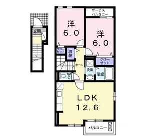 神奈川県小田原市永塚【アパート】の間取り