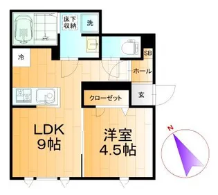 1LDKの間取り画像