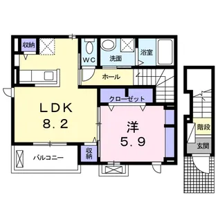 茨城県ひたちなか市大字東石川【アパート】の間取り