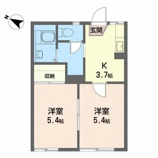 コーポ・パル【1階】の間取り