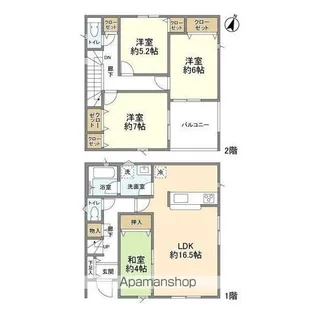 千葉県柏市南逆井2【一戸建】の間取り
