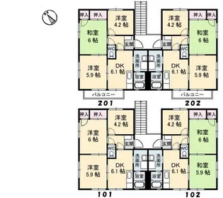 エステート楠【1階】の間取り