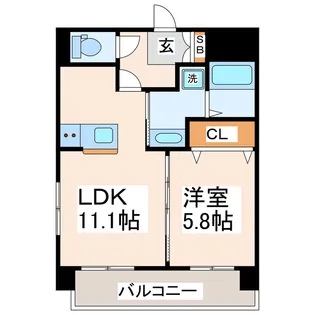 S-FORT熊本県立大学前【2階】の間取り