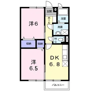 茨城県ひたちなか市大字市毛【アパート】の間取り