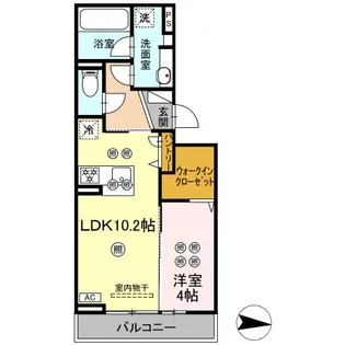 岡山県岡山市北区伊福町3【アパート】の間取り