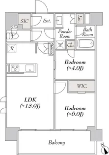 ウエリスアーバン水天宮前【13階】の間取り