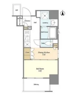 ORME COURT NIPPORI EAST【6階】の間取り