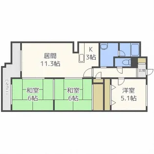 パールシティ栄町【5階】の間取り