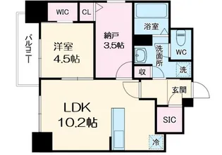 ルフォンプログレ新町【7階】の間取り