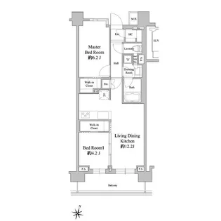 ドゥーエ西馬込【6階】の間取り