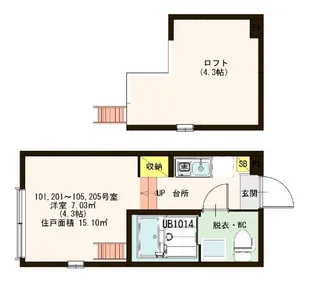 ハーモニーテラス蓮沼町II【1階】の間取り