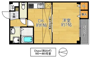 セヴェルイマヅ【1階】の間取り