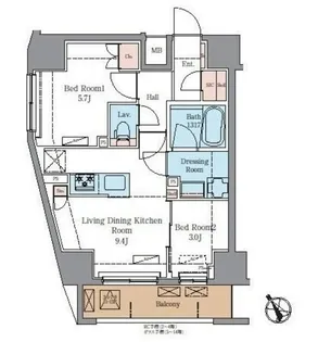 ラグゼナ北千住II【5階】の間取り