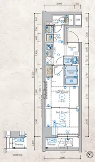 エステムコート新横浜グランデ【2階】の間取り