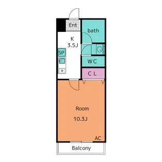 アーバンシティ橋目【2階】の間取り