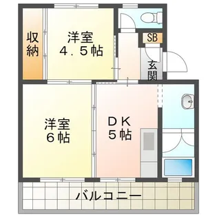 ビレッジハウス笹川2号棟【1階】の間取り