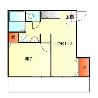 シティハイム一ツ木【1階】の間取り