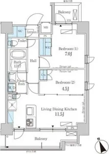 パークアクシス芝浦【10階】の間取り