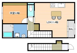 ヴィレッタII【2階】の間取り