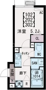 イクシオ上一色【3階】の間取り