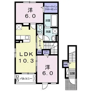 フォルトゥーナA【2階】の間取り