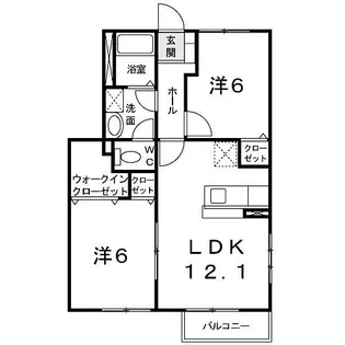 コンフォルターブルC【1階】の間取り