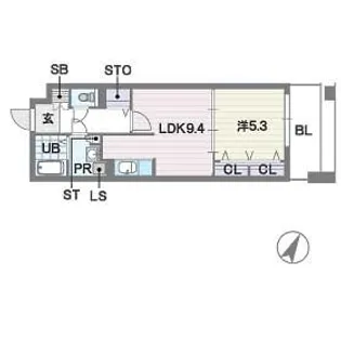 ディー・ウイングタワー【12階】の間取り