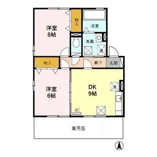 コーポ チェリッシュ B【1階】の間取り